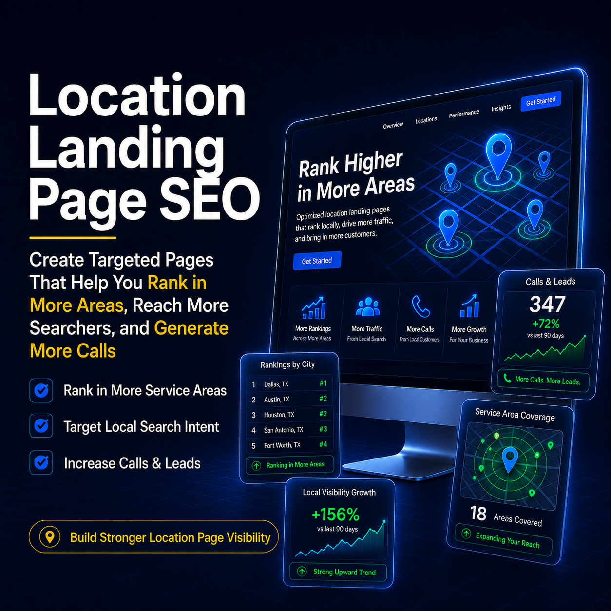 Location landing page design with SEO-ready structure for Deerfield Beach services