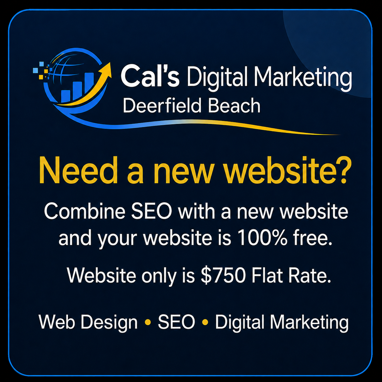 Cal's Digital Marketing web design and SEO promotional graphic