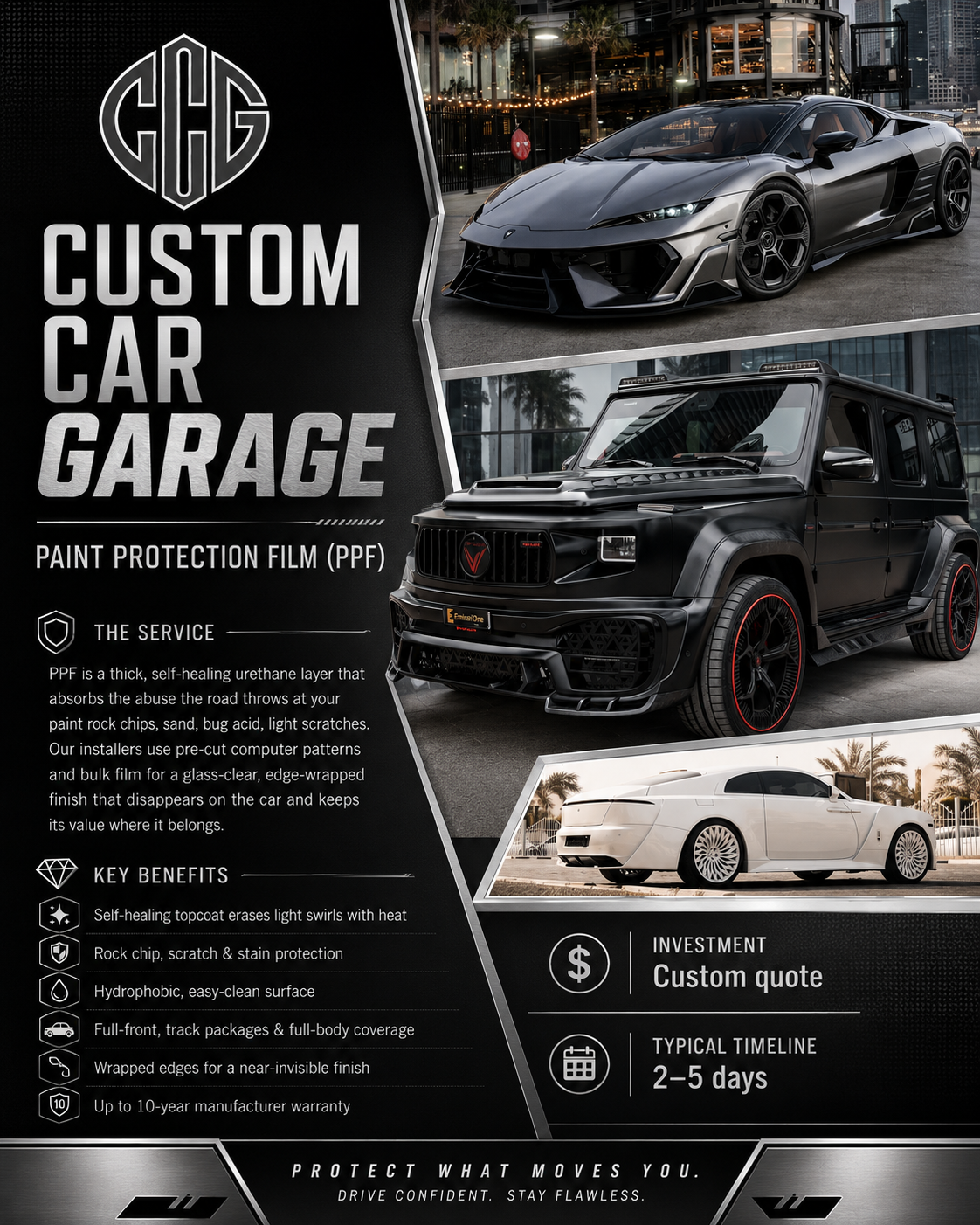 Custom AI Custom Car Garage Paint Protection Film flyer