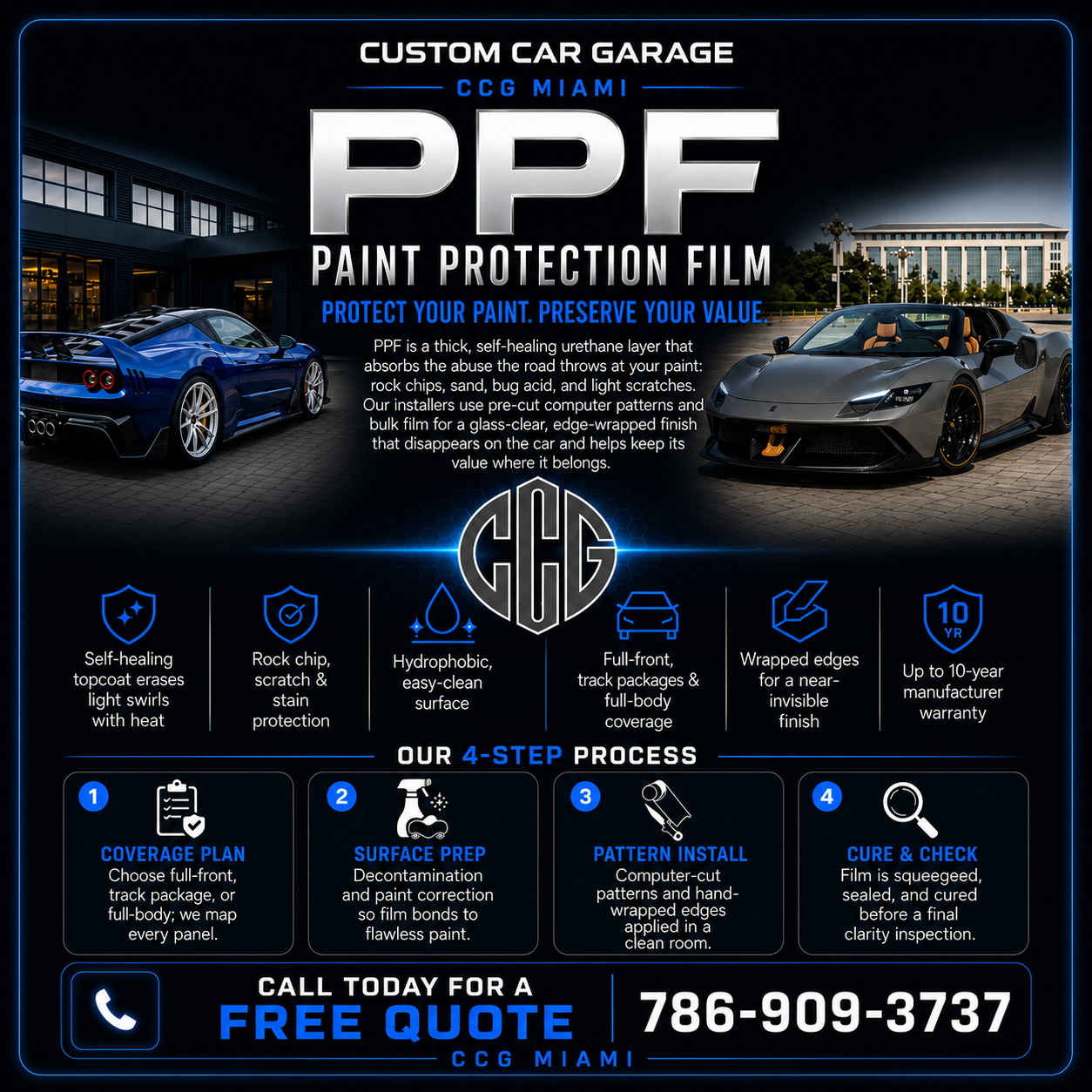 Custom AI Paint Protection Film marketing flyer design